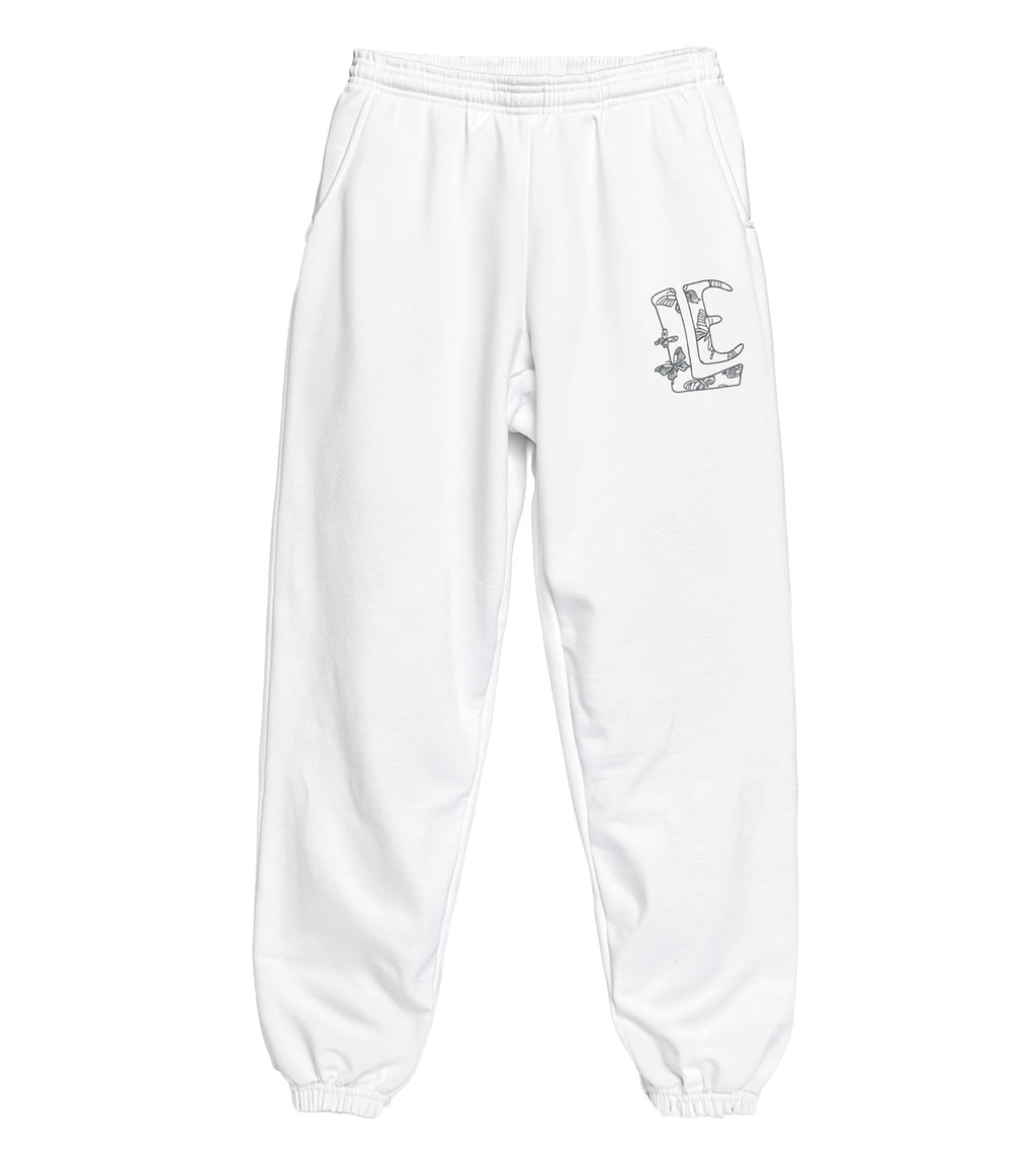 Elizabeth Fleece Sweatpant • White